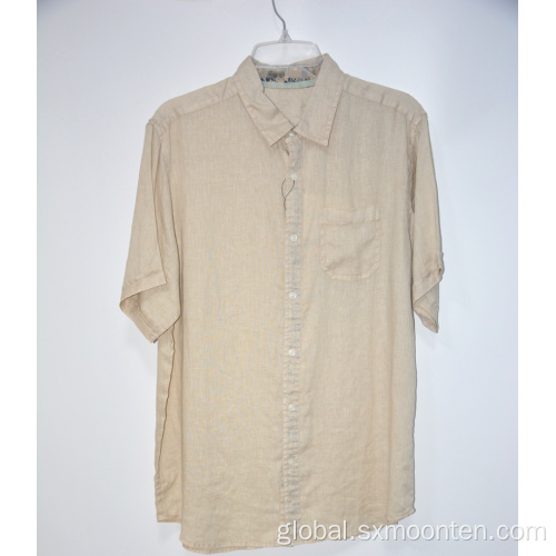 Mens Linen Shirts Hawaiian Printing Mens Short Sleeve Shirts Supplier